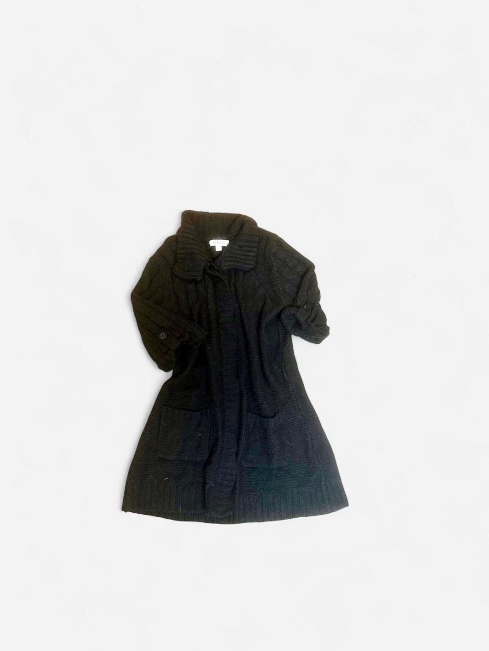 Merona Black Knit Trench Coatigan